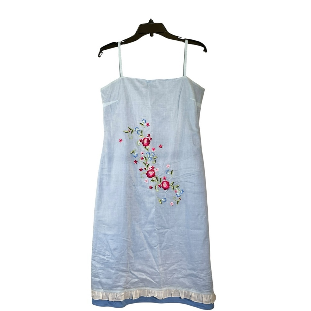 Ice Women's Midi Dress‎ with Floral Embroidery Size 10
